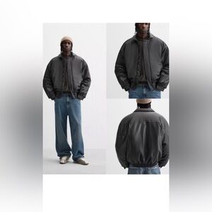 Zara Black Bomber Jacket